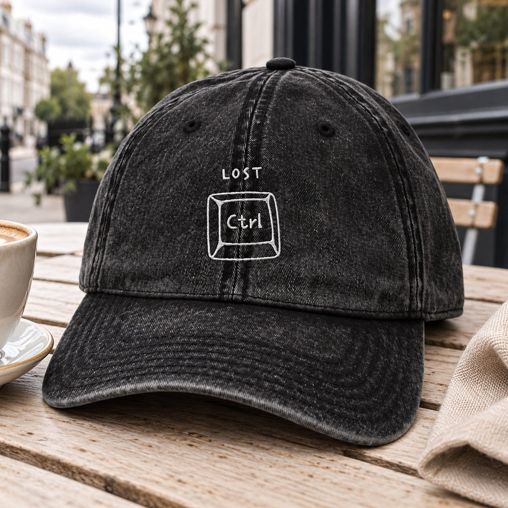 Vintage Cotton Twill Cap Lost Cntrl — lifestyle mockup