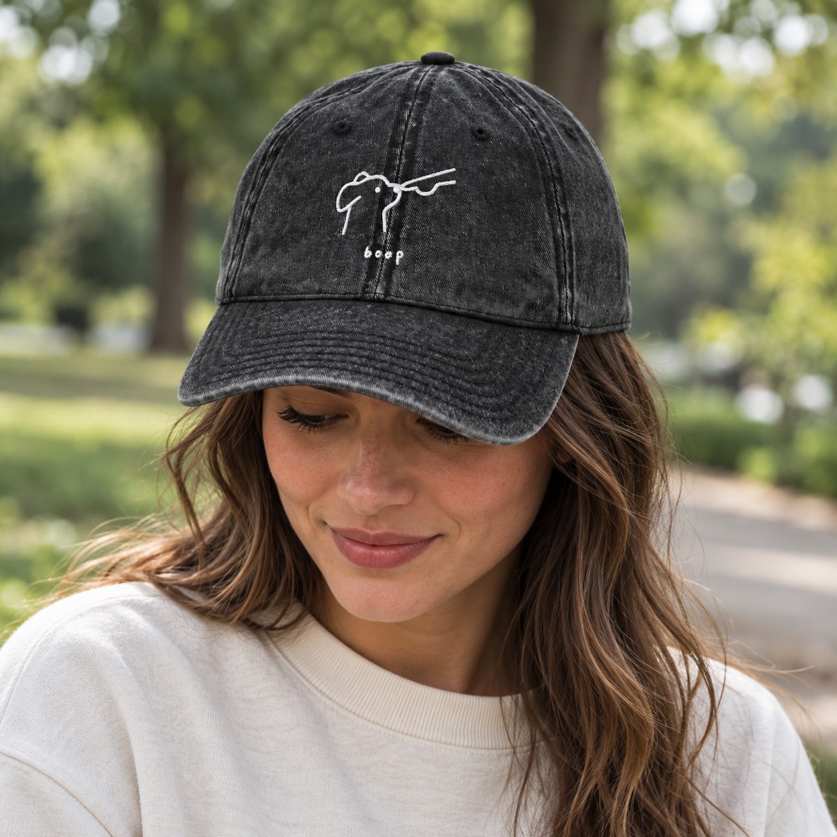 Vintage Cotton Twill Cap boop — lifestyle mockup